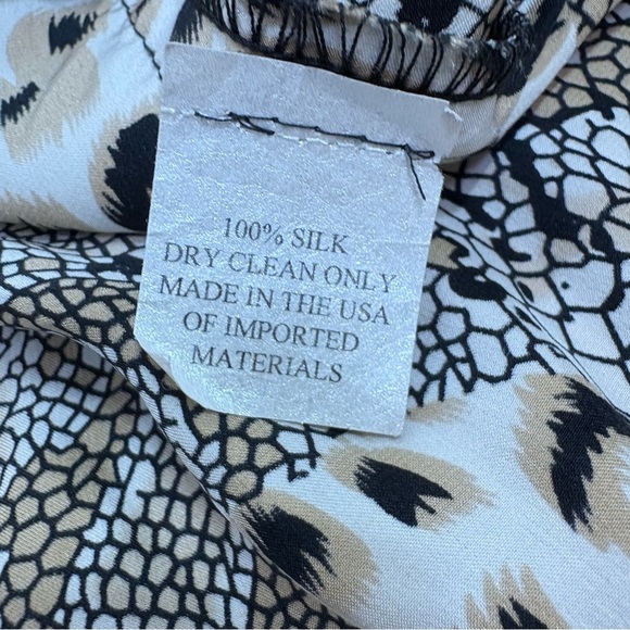 CAROLINE ROSE Vintage 100% Silk Long Tunic Blouse Top Shirt Leopard Snakeskin L - Picture 17 of 17